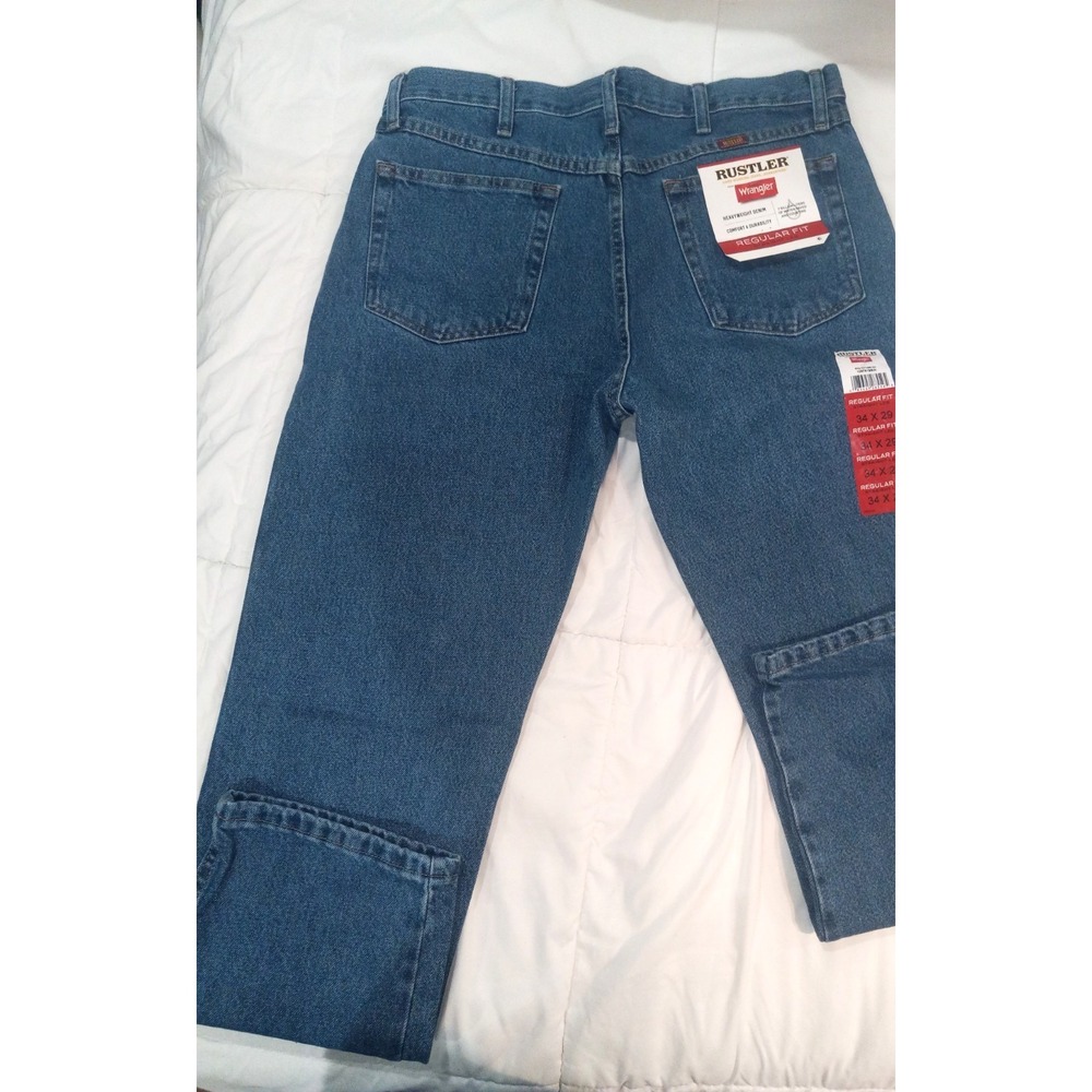 Rustler Wrangler Mens 34x29 Regular Fit Straight Leg Denim Jeans NWT
